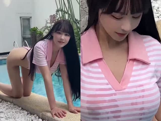 秀人顶流巨乳女神 朱可儿 11月最新西双版纳条纹泳衣凸点勒B 