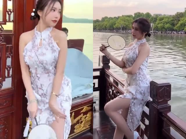 秀人视频 绮里嘉 西子旗袍美人 脱胸罩各视角巨乳特写 