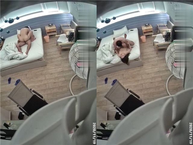 11/19精选 360蓝墙白床主题-远视角外约性感制服妹子