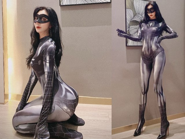 【极品反差婊】推特女神爱丝袜Vivian姐 定制主题-蜘蛛侠美女 扛腿抽插 爆操颜射 