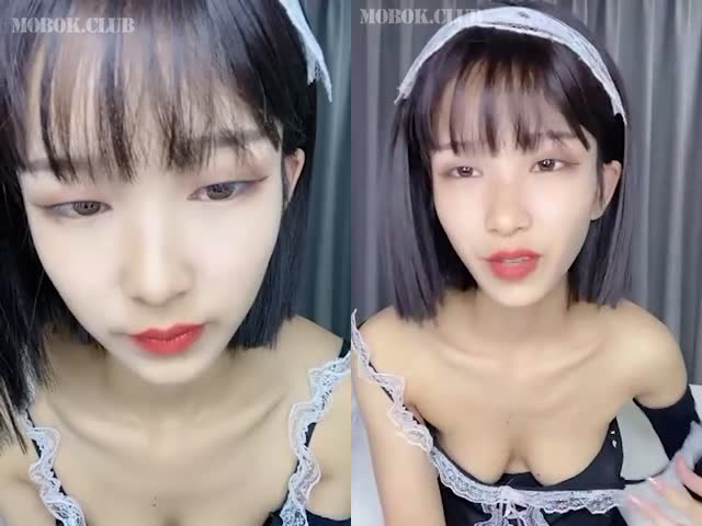 笑起來好甜,短發妹子,身材嬌小