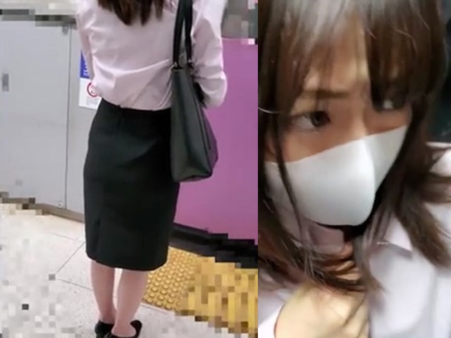 地铁内猥亵漂亮女白领，白皙美乳,精子射BB和腿上