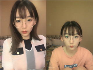高颜值眼镜萌妹子，大尺度