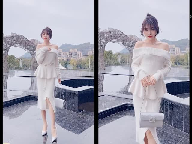 秀人视频 芝芝 户外疯狂露底诱惑 泡温泉湿身 若隐若现  