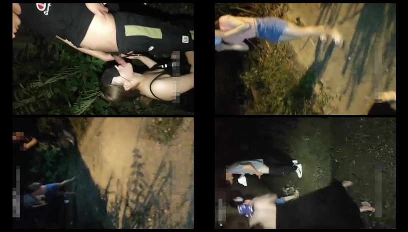 两男两女00后户外露出，野战，撒尿，荒郊野岭释放天性，太刺激干得满头大汗湿了小翘臀